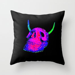 Neon Skull Throw Pillow