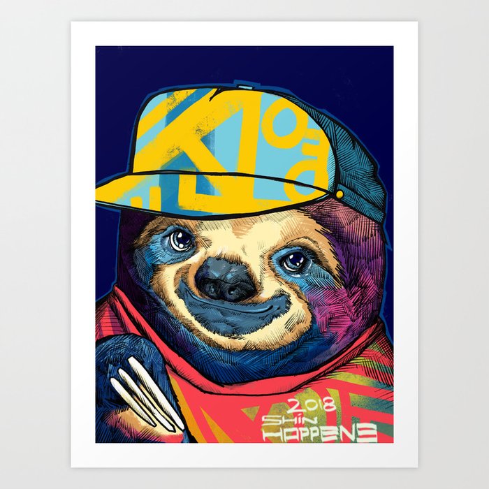 Sly the Sloth Art Print