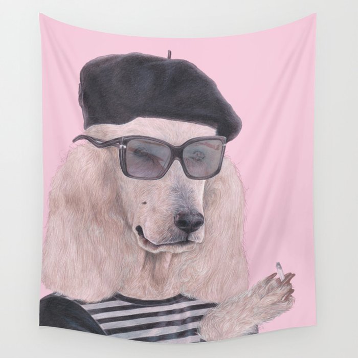 French Poodle Wall Tapestry