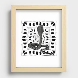 Hypnotizing snake on optic illusion white and black Recessed Framed Print