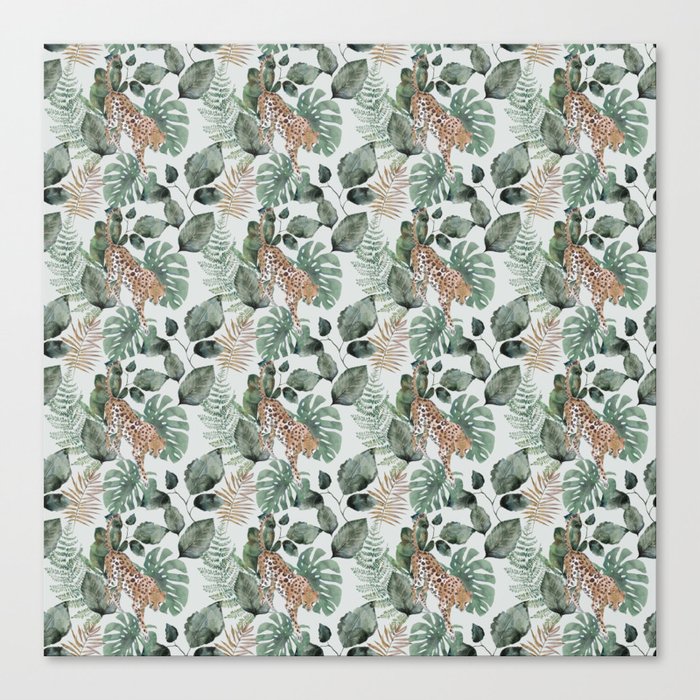 Leopard Jungle Pattern Canvas Print