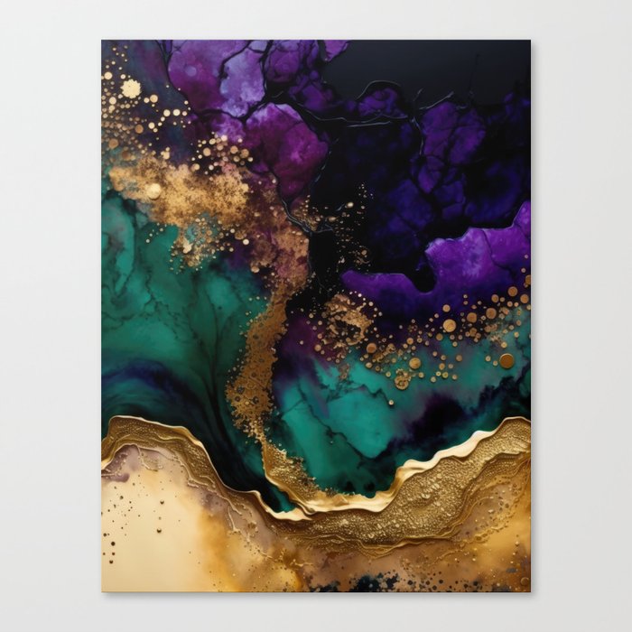 Wild Tropical Storm Marble Texture Canvas Print
