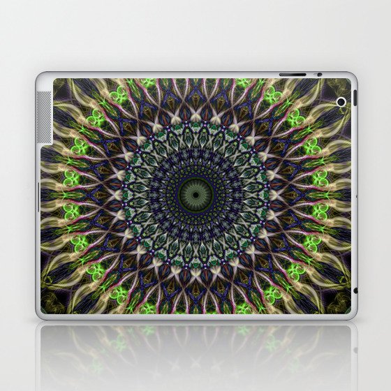 Blue and bright green mandala Laptop & iPad Skin