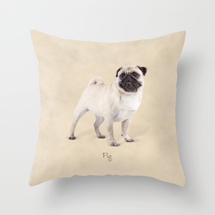 pug throw pillow