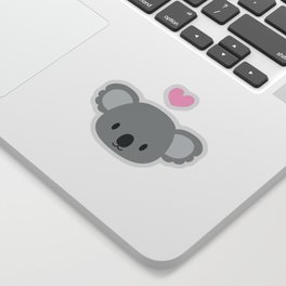 Cute koalas and pink hearts Sticker