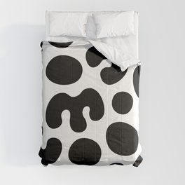 Organic Abstraction 822 Black and White Comforter