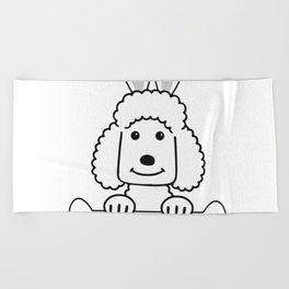 Cute poodle dog Easter 2017 Beach Towel