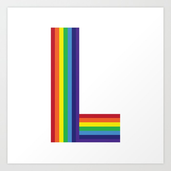 Rainbow Monogram Letter L Art Print By Przahra Society6