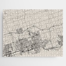 Black and White Canada, Oshawa Map - Minimalist Jigsaw Puzzle