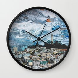 Starry Coit Tower Wall Clock