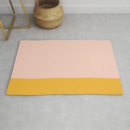 Blush Pink and Mustard Yellow Minimalist Color Block Area & Throw Rug