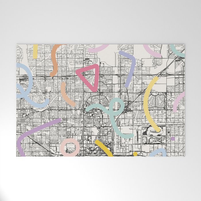 Rancho Cucamonga - USA. City Map Collage Welcome Mat