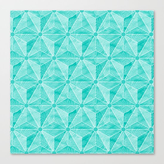 Geodesic Palm_Turquoise Canvas Print