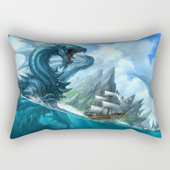 Blue Dragon Rectangular Pillow