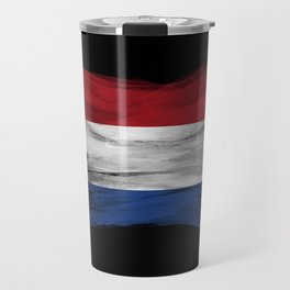 Netherlands flag brush stroke, national flag Travel Mug
