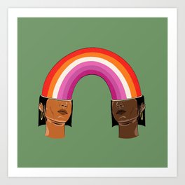 Love is Love - Lesbian rainbow flag Art Print