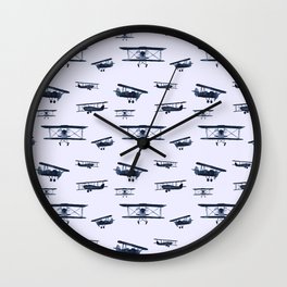 Retro airplanes #2 || watercolor Wall Clock