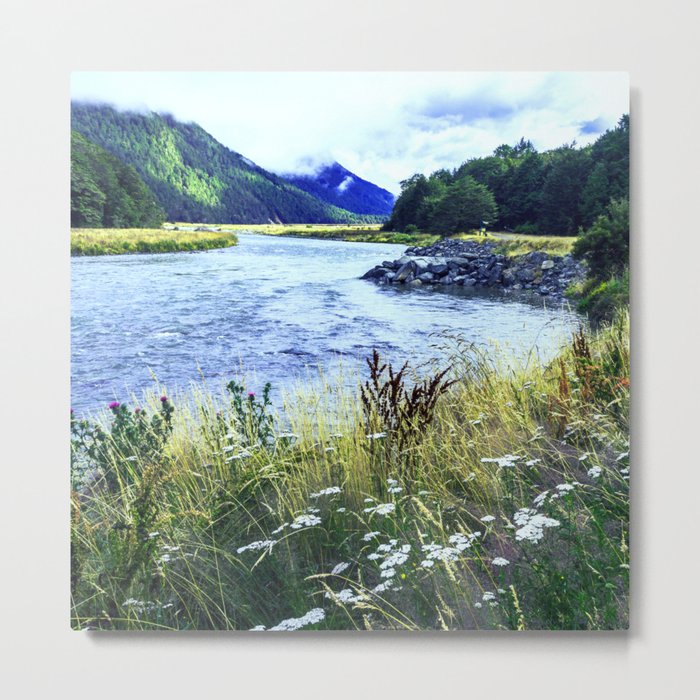 As a River Serpentines Through the Mountains Metal Print