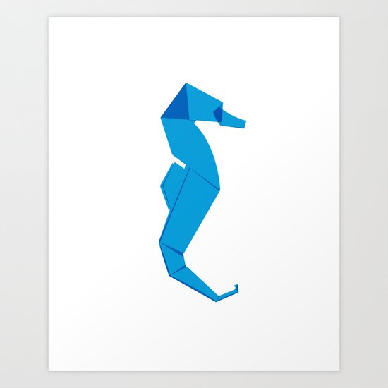 Origami Seahorse Art Print