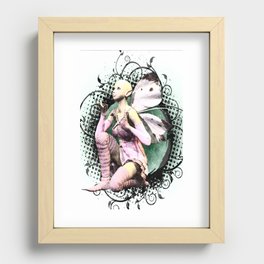 Pink Butterfly Fairy Kneeling Recessed Framed Print