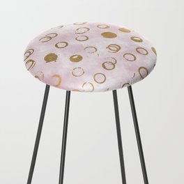 Elegant Geometric Abstract Pink Gold Watercolor Circles Counter Stool