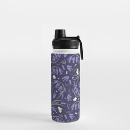 Bluebells and bumblebees - Violet Water Bottle