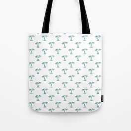 Green Blue Palm Trees Pattern Tote Bag