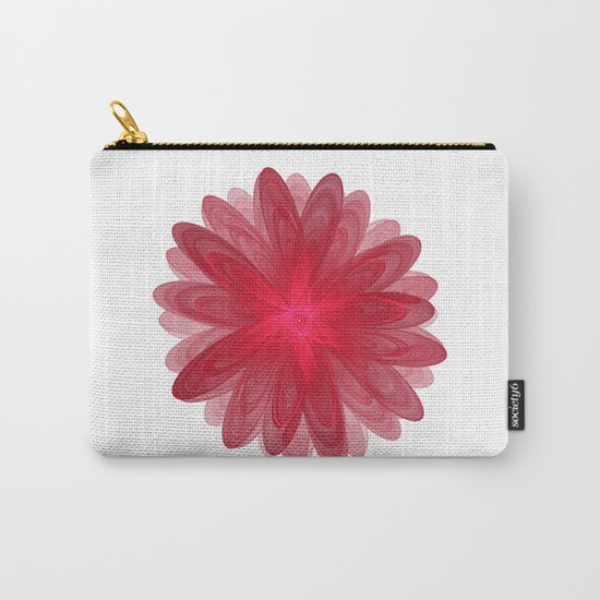 Red Flower Bloom Fractal Carry-All Pouch
