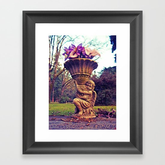 Graveyard statue Framed Art Print