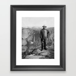 Teddy Roosevelt Posing On Glacier Point - Yosemite Valley 1903 Framed Art Print
