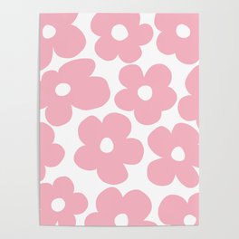 Pastel Pink Daisies - Large Flowers – Floral Pattern Decor Poster