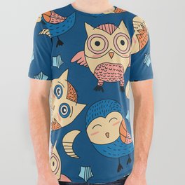 owl All Over Graphic Tee