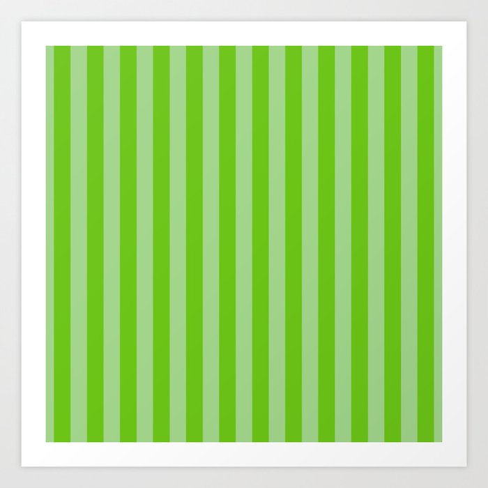 Alien Green Summer Cabana Beach Picnic Stripes Art Print