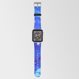 Dark blue ink with dust and Alcohol ink fluid abstract texture fluid art with gold glitter and liquid Apple Watch Band