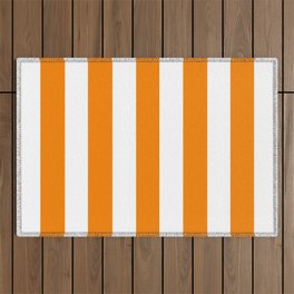 University of Tennessee Orange - solid color - white stripes pattern Outdoor Rug