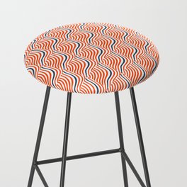 Striped Shells Red and Blue Pattern Bar Stool