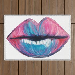 Colorful Art Lips Outdoor Rug
