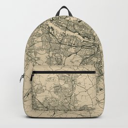 Glasgow, Sscotland. Retro City Map. Vintage Backpack