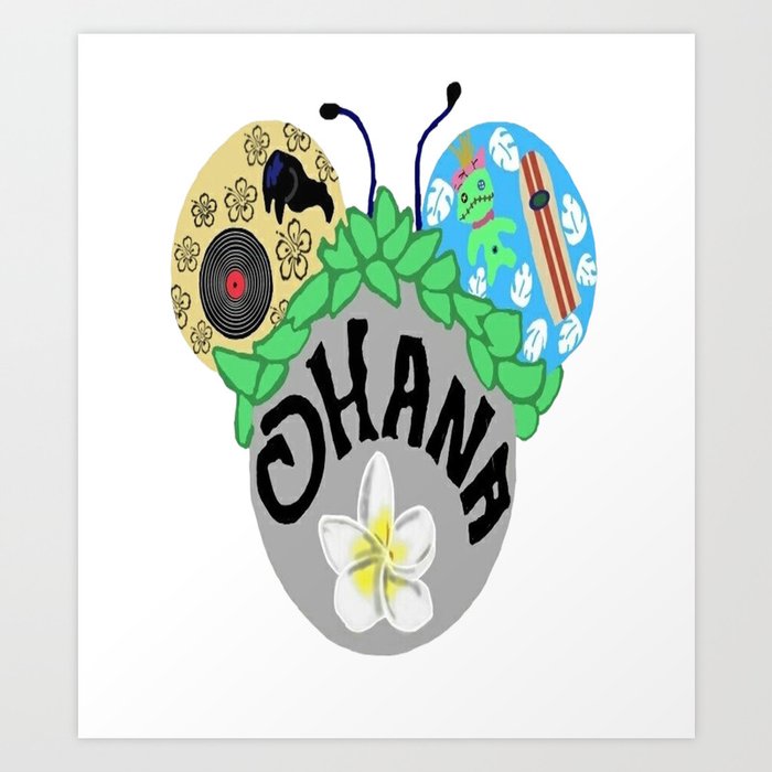 Lilo Stitch Mm Ears Art Print