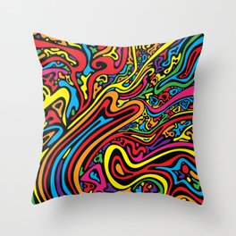 Psychedelic abstract art. Digital Illustration background. Throw Pillow