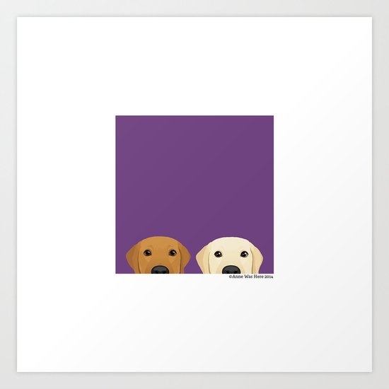 Tan Lab & Yellow Lab Art Print