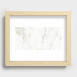 White Marble Recessed Framed Print