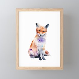 Woodland Fox Watercolor Framed Mini Art Print