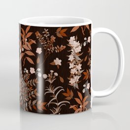 Vintage Autumn Florals on Dark Background Coffee Mug