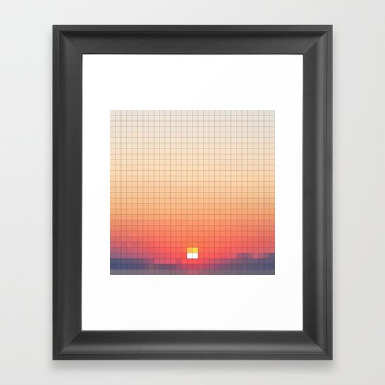 Geometric Sunset Framed Art Print