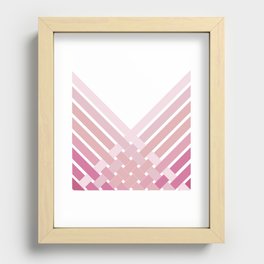 Pink Ombre Stripes Recessed Framed Print