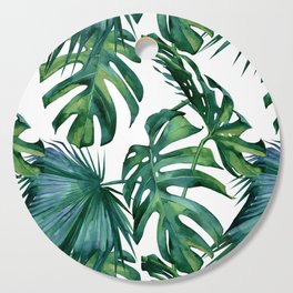 Classic Palm Leaves Tropical Jungle Green Cutting Board