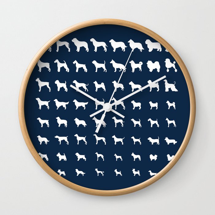 All Dogs (Navy) Wall Clock