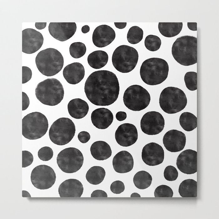 Hand-Painted Polka Dots Metal Print
