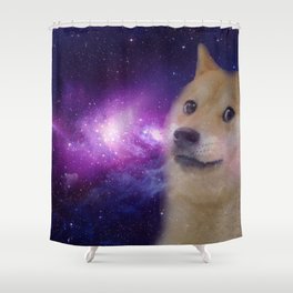 Doge Dog Meme Space Shower Curtain